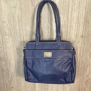 Nine West Royal Blue & Silver Slouchy Tote Purse